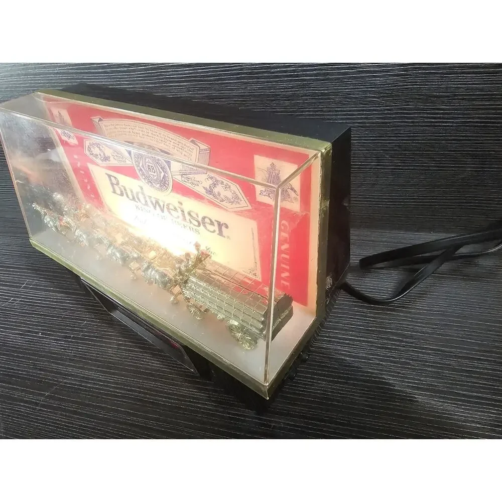 1984 Budweiser King of Beers Clydesdale Lighted Digital Clock Display Man Cave